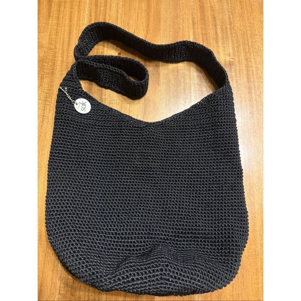 The Sak Hobo Bag Crochet Purse Shoulder Round Bottom Boho Open Tote - Picture 2 of 7